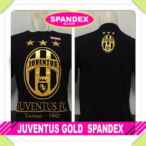 KAOS DISTRO BOLA JUVENTUS - JUVE GOLD SPANDEX - KAOS BOLA PRIA SHIRT