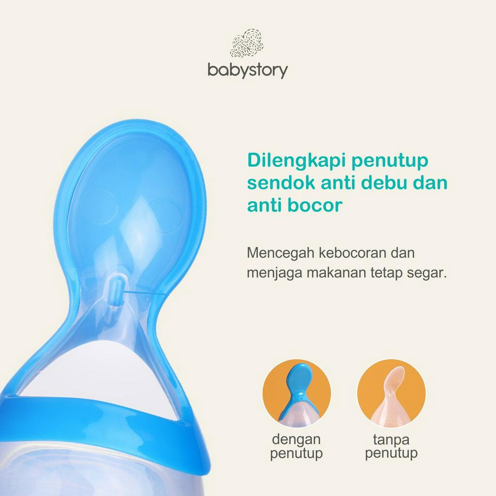 Sendok Botol bayi Sendok Botol Mpasi Silikon 90 ml Sendok botol susu bayi