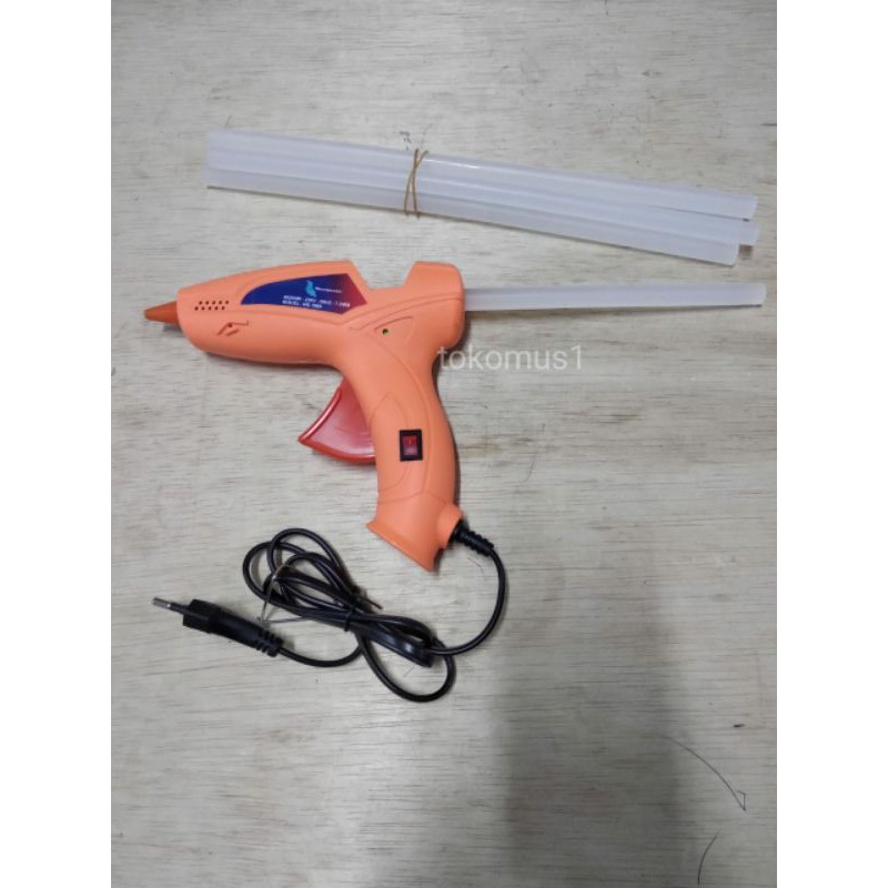 PAKET ALAT LEM TEMBAK GLUE GUN BESAR 40 WATT BONUS 5 PCS REFILL