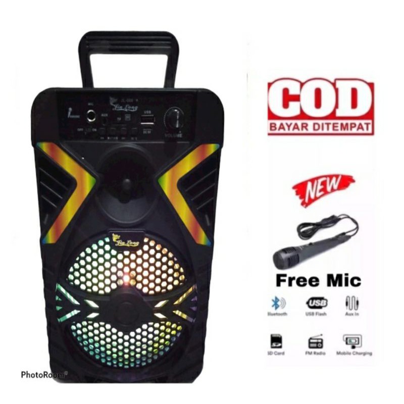 Speaker JL-008 Bonus Mic karaoke 6.5icni FFULL BASSS