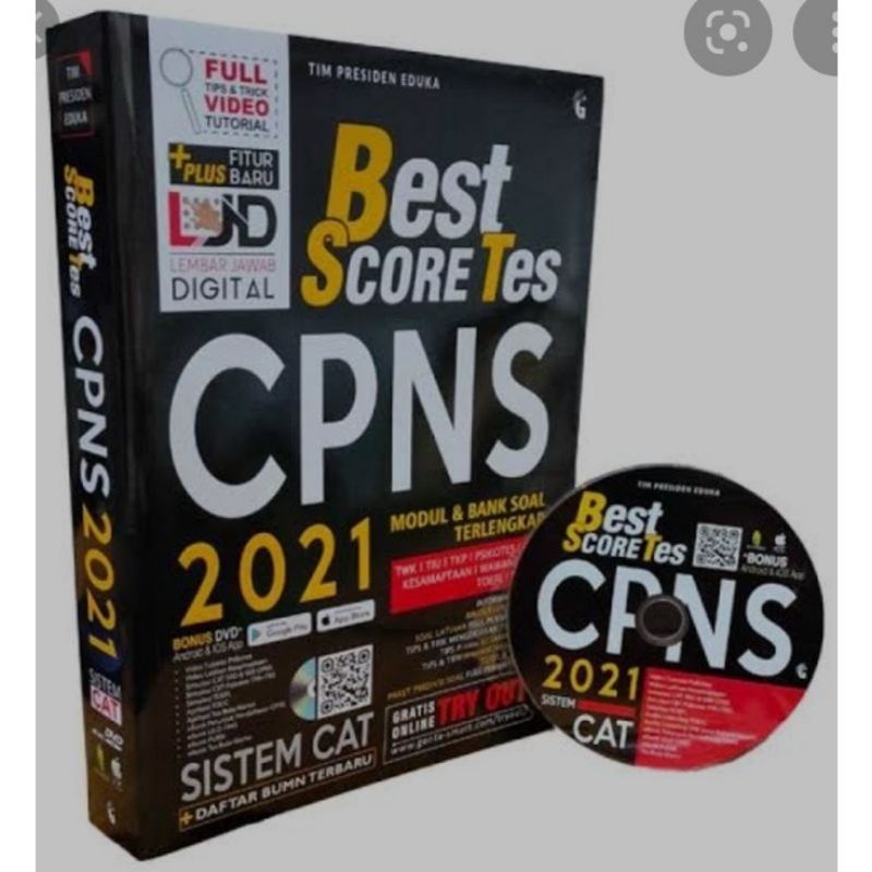 JUAL CEPAT BUKU BEST SCORE TES CPNS 2021 TIM PRESIDEN EDUKA FREE CD