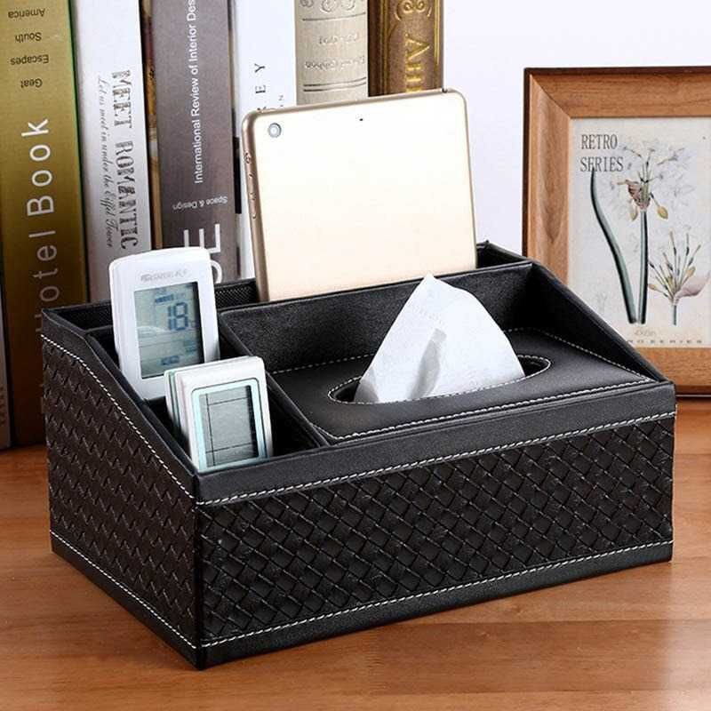 Kotak Tisu Kulit Multifungsi Tissue Box Organizer - 34014 - 7RHXOMBK