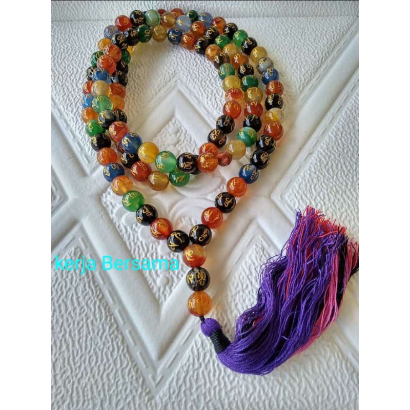 Tasbih batu akkik tibet 10mm isi 99 butir