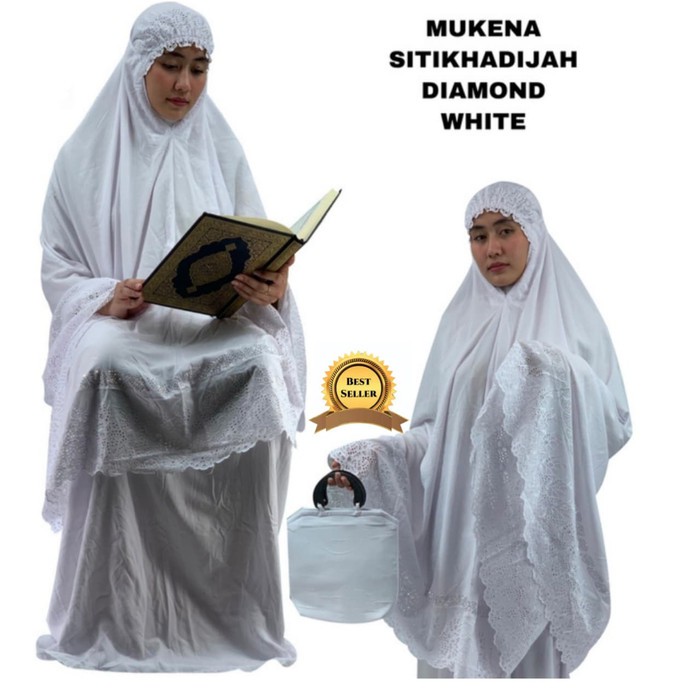 mukena rayon siti khadijah diamond dewasa renda katun new best seller