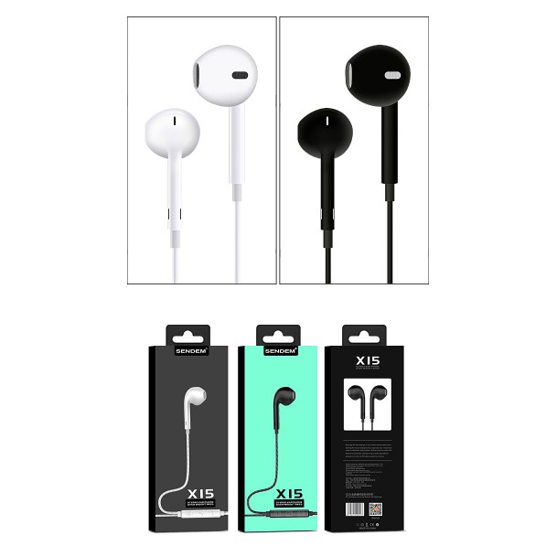 Earphone SENDEM X15 Headphones With Microphone 3.5mm heavy Bass Sporty