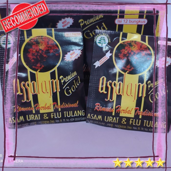 Assalam Premium gold kapsul Box Obat herbal asam urat dan flu tulang jamu pegal pegel linu