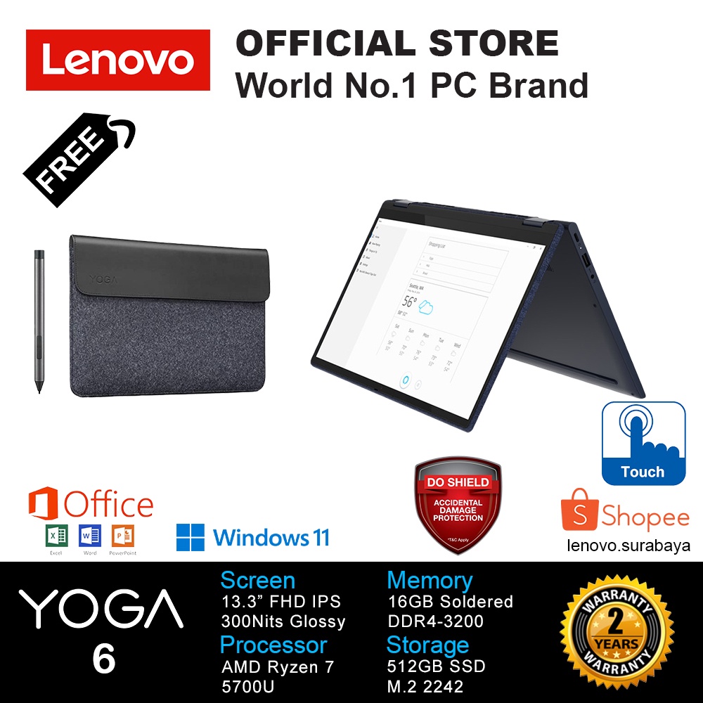 LENOVO YOGA 6-13ALC6 BEID BLUE AMD R7 5700U
