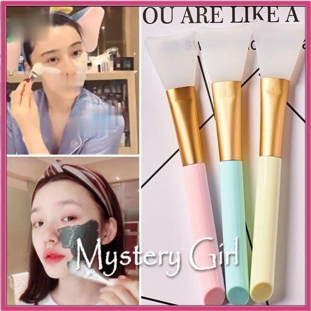 Mysterygirl - Kuas Masker Wajah Silikon Silicone Facial Mud Mask Brush / KUAS MASKER SILIKON GAGANG PASTEL Spatula Masker