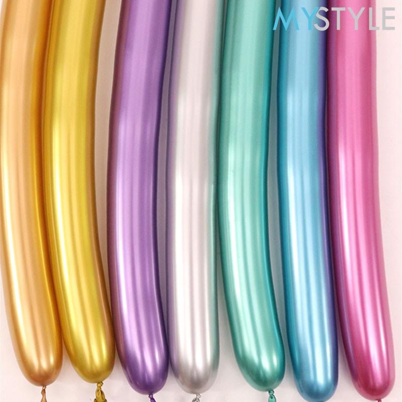 BALON LATEX PENTIL METAL CHROME 1 PACK ISI 100 PCS BALON CACING BALON LATEX TWIST BALON