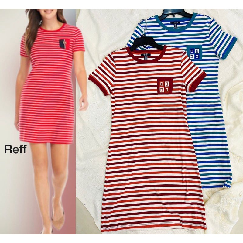 Chap* striped one pocket t shirt dres