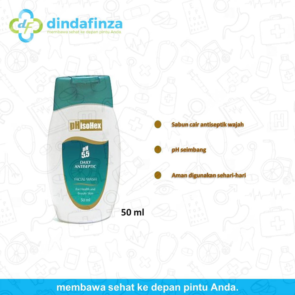 Phisohex Facial Wash 50 ml / Sabun Antiseptik Pembersih Wajah Sehari-hari pH 5.5