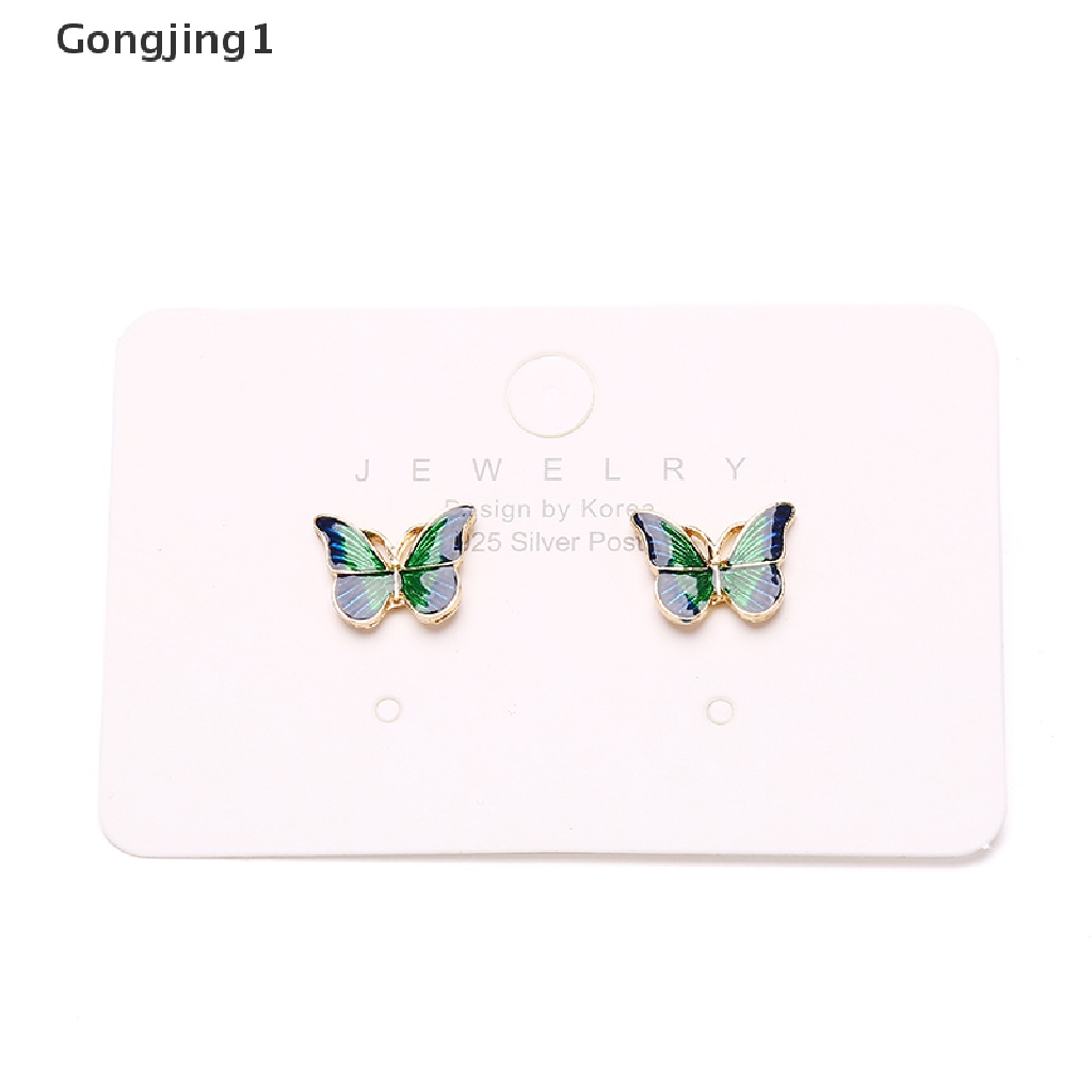 Gongjing1 Bros Kupu-Kupu Enamel Warna Hijau Gaya Vintage Butterfly