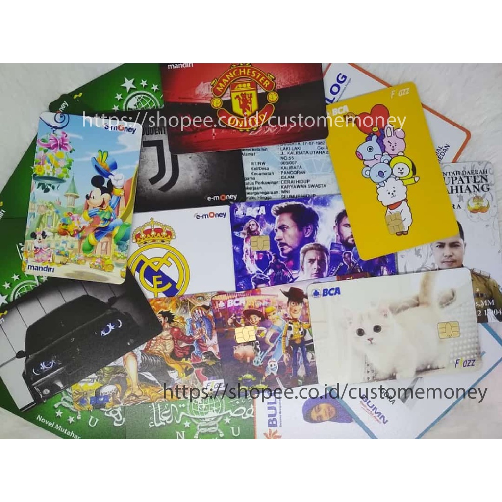 KARTU EMONEY SUPERHERO AVENGERS MARVEL ETOLL E-MONEY MANDIRI FLAZZ BCA GEN 2 TAPCASH BRIZZI - 2 SISI