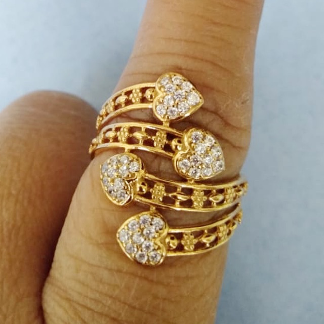 TM375 CINCIN SPIRAL HATI VARIASI EMAS ASLI 0719