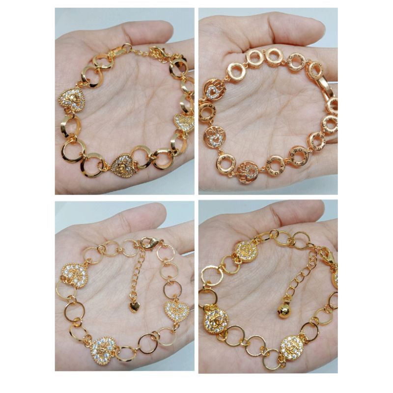 Sdr201. Gelang tangan xuping wanita dewasa lapis emas dgn mata zircon UK 20 cm