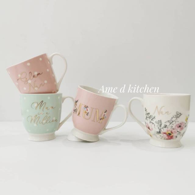  Gelas  mug keramik  shabby  glam mum Shopee Indonesia