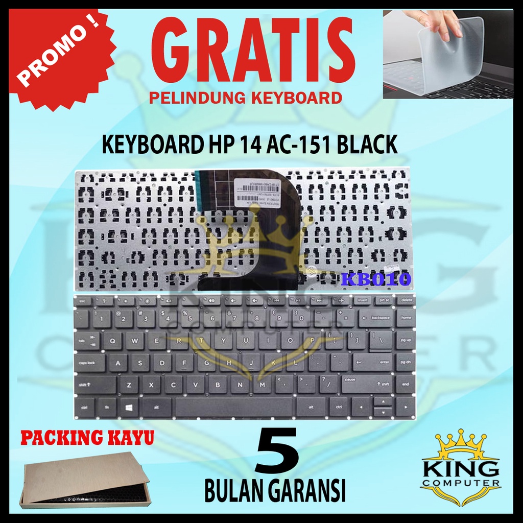Keyboard Laptop HP AC 151 14-AC137TU 14-AC604TU AC156TU 14-AC29TX Series Hitam