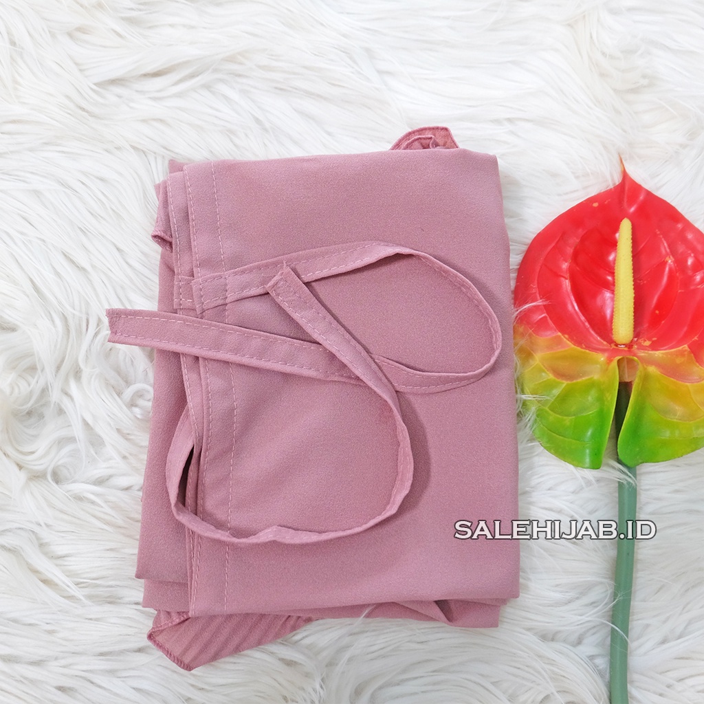 BERGO MARYAM TALI PLISKET DIAMOND PREMIUM || JILBAB INSTAN PLEATED DIAMON-DUSTYPINK