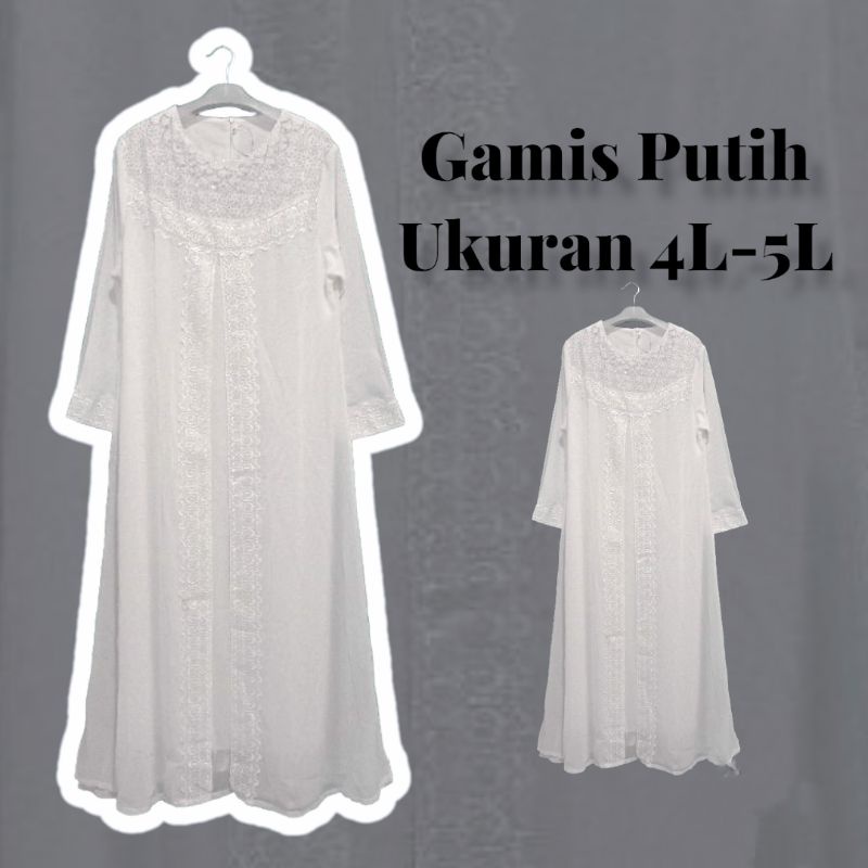 GAMIS PUTIH JUMBO | GAMIS UKURAN L 2L 4L 5L