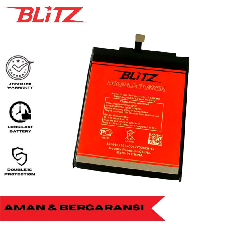 BLiTZ Baterai Double Power Xiaomi BN41 BN43 BM46 BM47 BM48 Redmi Note 4 / Note 4X / 3 / 3S / 3 Pro /