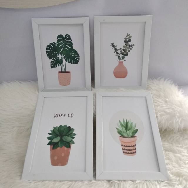 Walldecor A4 isi 4 murah walldecor daun hiasan  dinding  