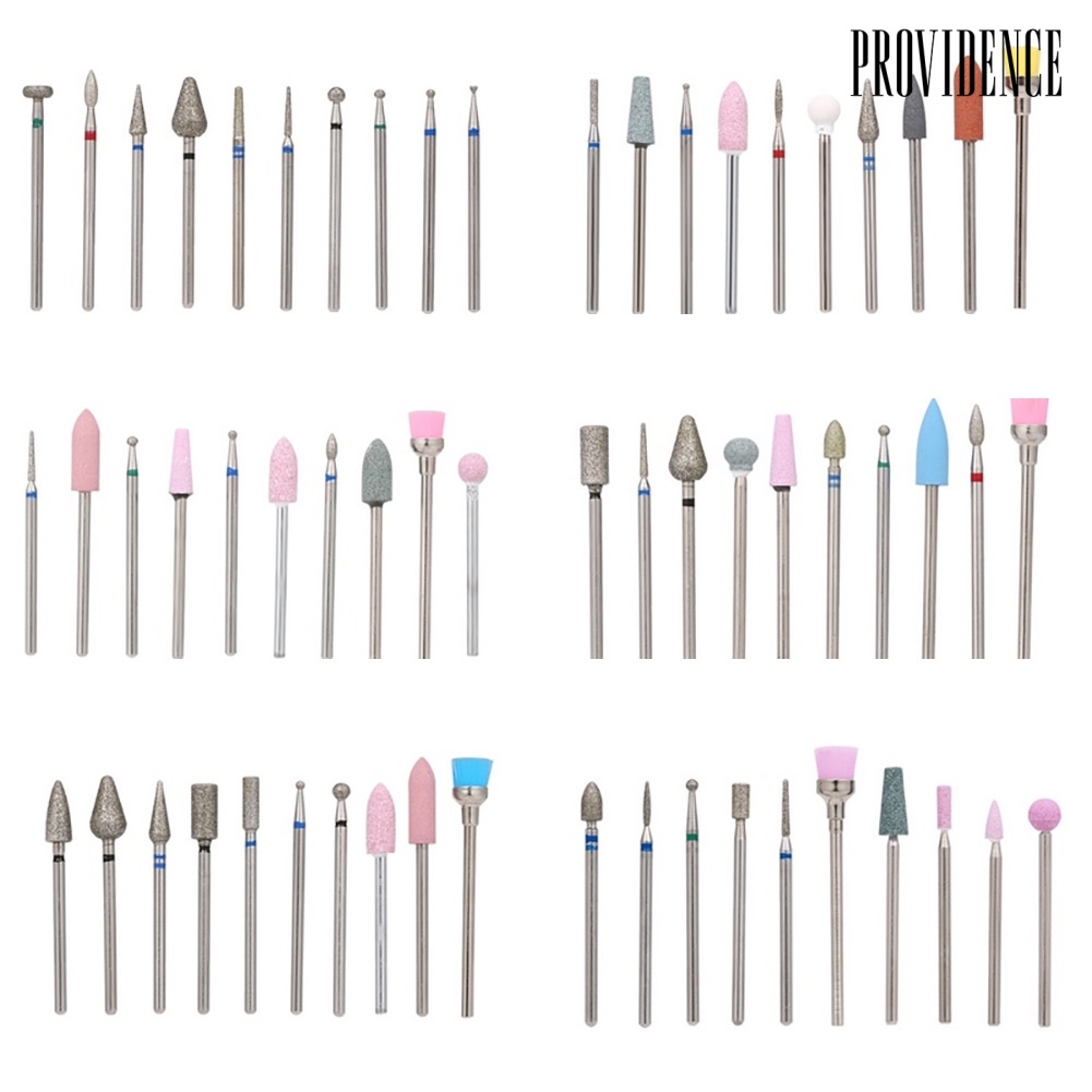 Providence 10Pcs Grinding Nail Art Drill Bits Manicure Pedicure Polishing Milling Head Kit