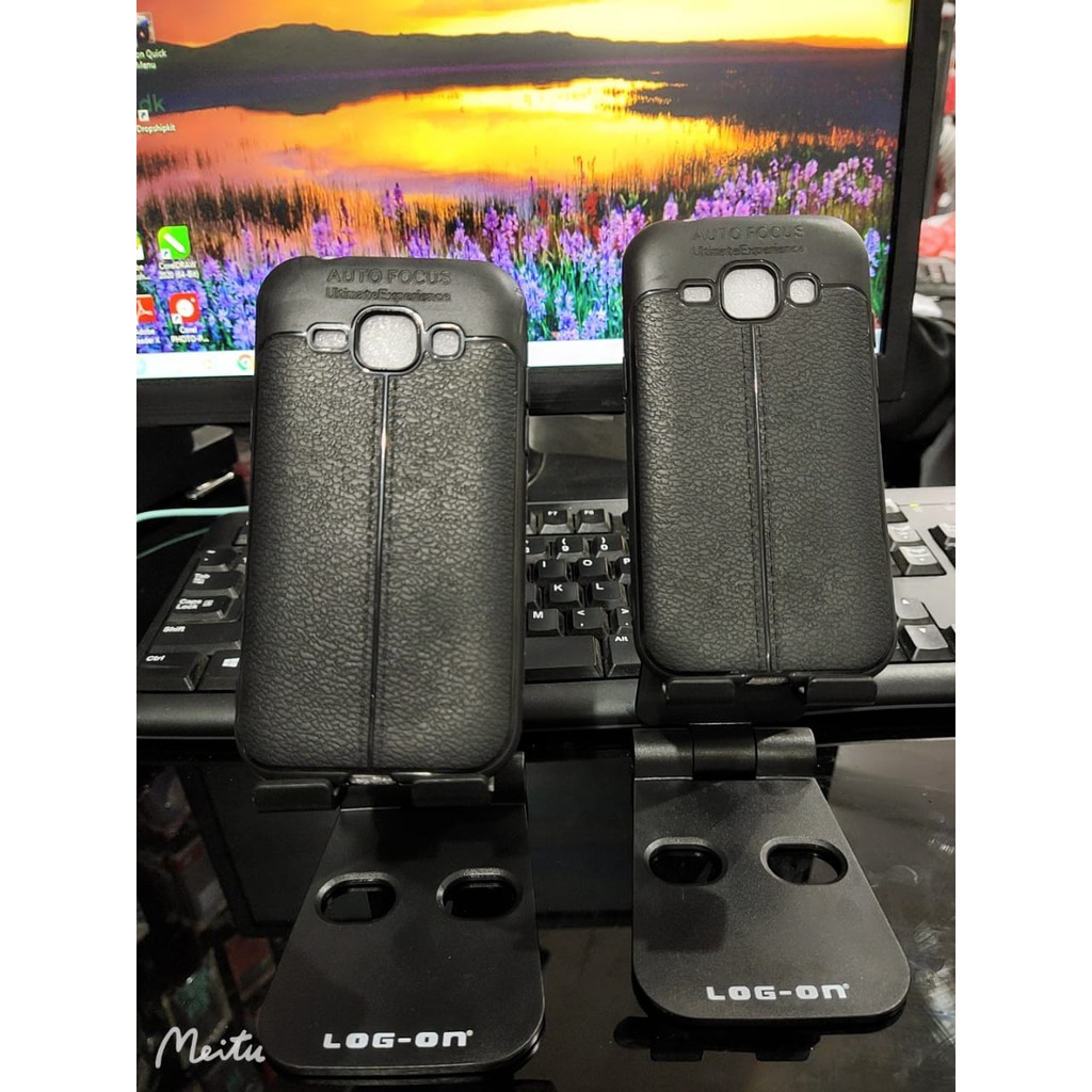 AUTOFOCUS Samsung J1 2015 4.3 inchi Leather Soft Case Samsung J100F Auto Fokus Motif Kulit Jeruk