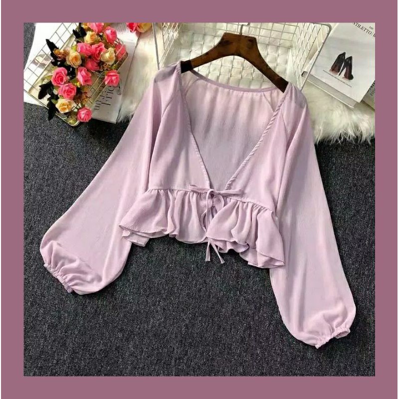 CEKIDOTDOOT / KISI OUTER CROP / ATASAN CROP WANITA / BAJU CROP TOP / BAJU LENGAN BALON