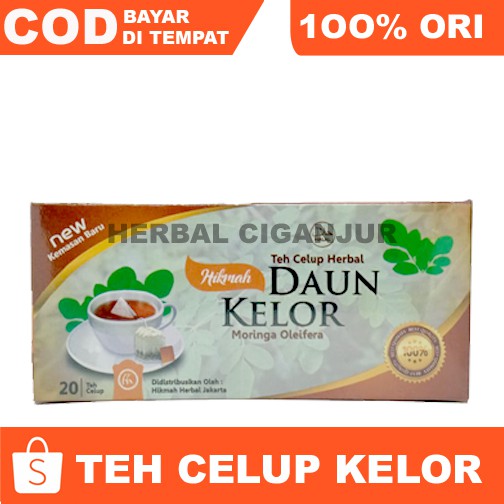 Teh Celup Kelor hikmah Daun kelor 100% Organik Anti-Kanker, Tingkatkan Imunitas dan Kekebalan isi 20