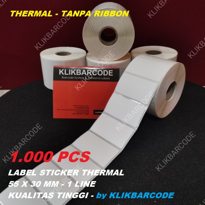 

LABEL DIRECT THERMAL 55 X 30 MM - BARCODE STICKER - 1.000 PC - TOPCOAT