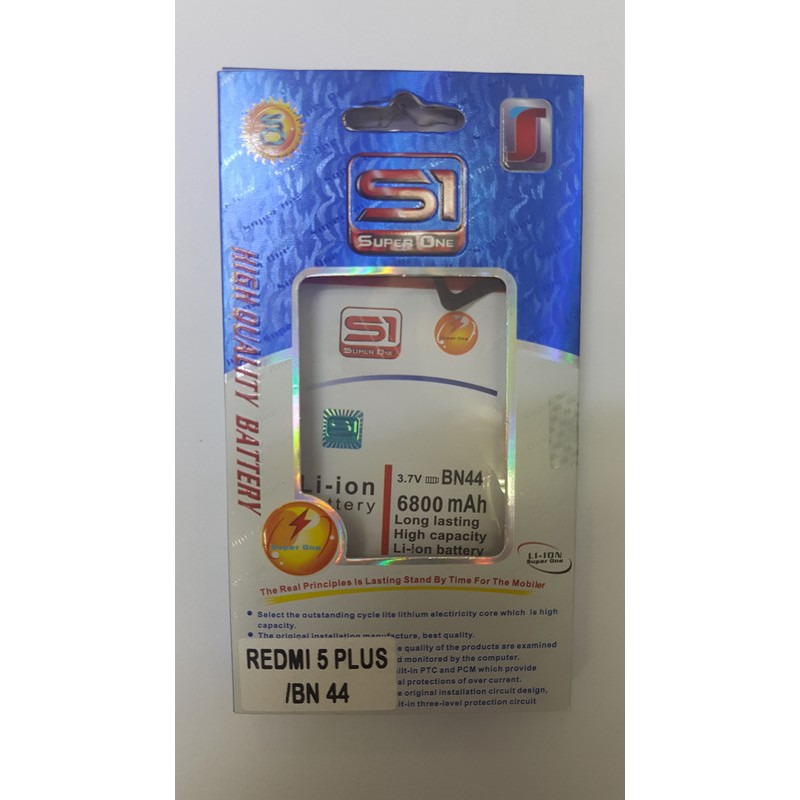 Batre Baterai Double Power S1 Superone Xiaomi Redmi 5 Plus BN44 BN 44