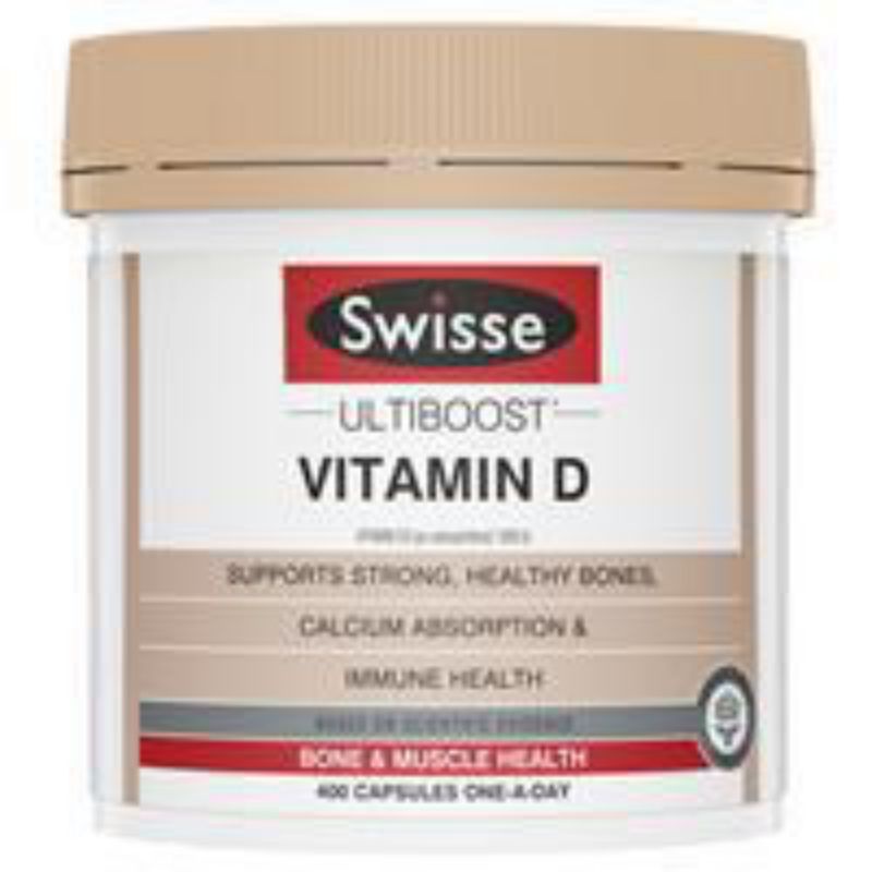 Swisse Ultiboost Vitamin D & D3 1000 IU ( 400 Capsules ) ORIGINAL from AUSTRALIA HALAL