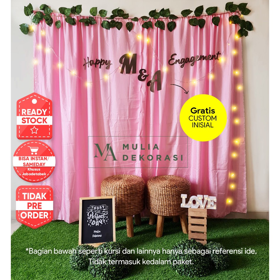 Dekorasi Lamaran Backdrop Nikahan PhotoBooth DIY Akad Nikah Aqiqah Khitan Paket Mulia C