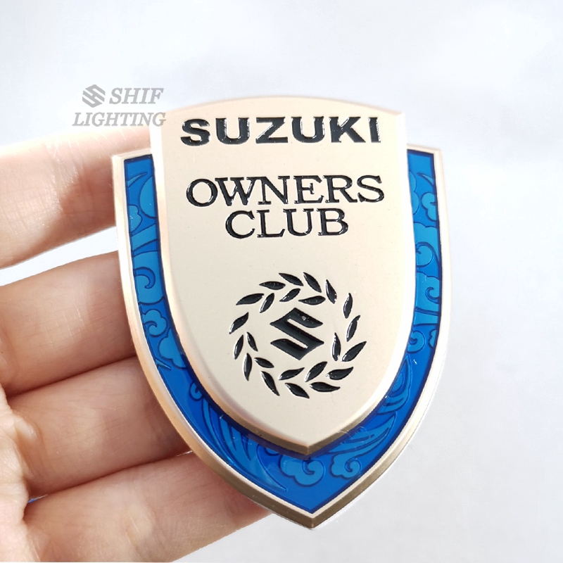 1Pc Stiker Emblem Logo SUZUKI OWNERS CLUB Bahan Metal Untuk Mobil SUZUKI