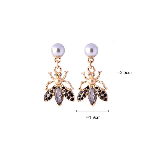 LRC Anting Tusuk Fashion Small Insect Pearl Stud Earrings F50738