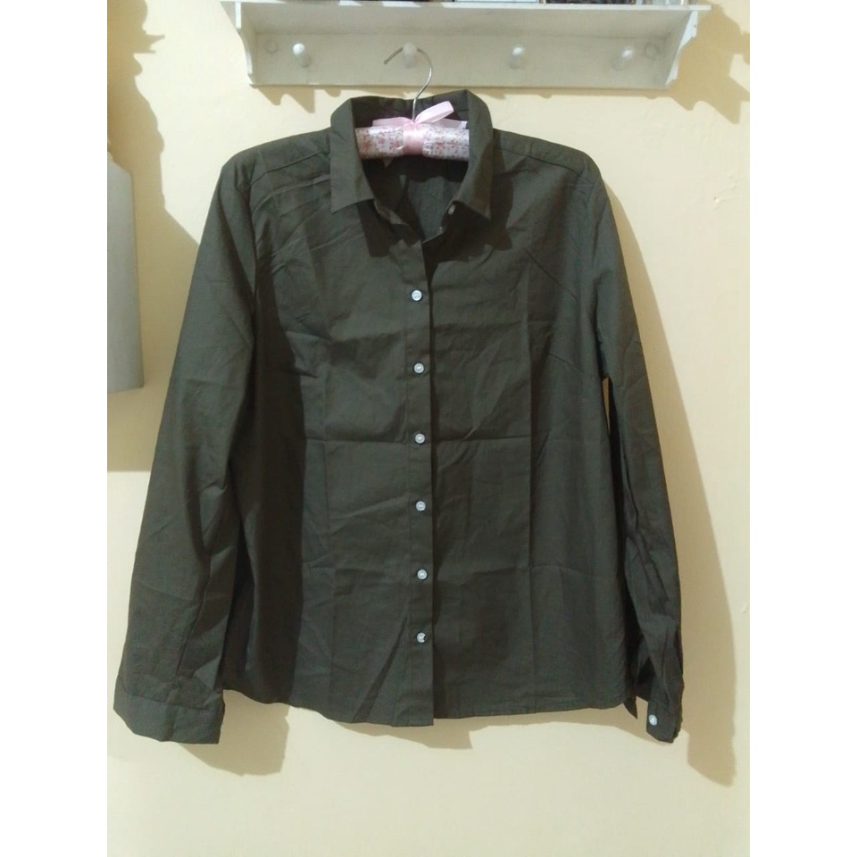 Kemeja cewek lengan panjang kemeja wanita brand H&M ori