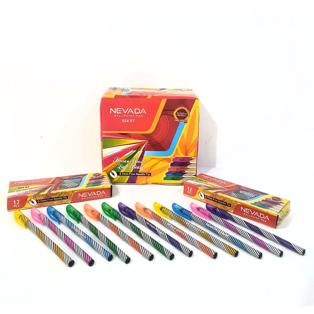 12pcs Pulpen Lilin Nevada 924 925 ST / Pena / Bolpoin / Bolpen Murah