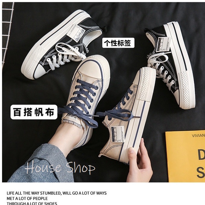 HS-0252 Sepatu Kanvas Wanita Original Sepatu Casual WanitaTren Terkini Elegan Mewah Keren-Sepatu Sneakers Canvas Wanita Premium styel Korea