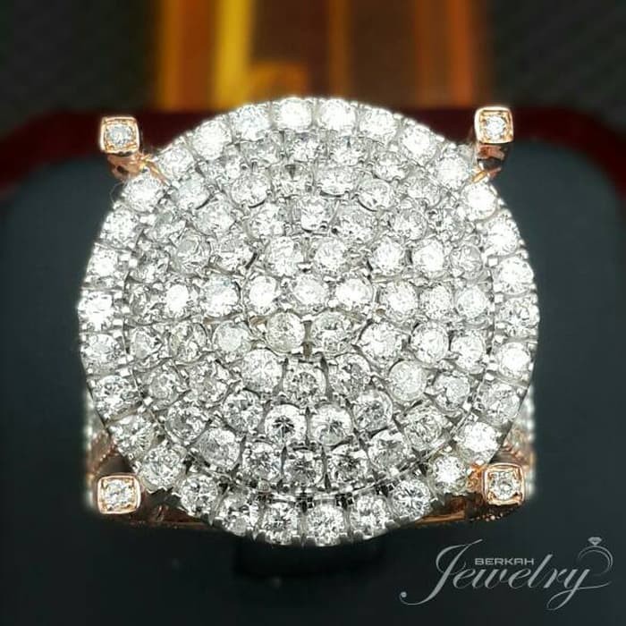 Cincin Wanita Kawin Nikah Original Emas Gold 18k Berlian Diamond Eropa Putih Asli DK1457