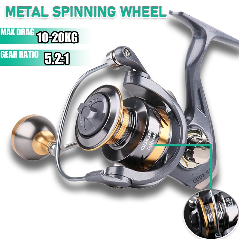 【Ready stock 】30 Kg+ 5.2：1 Reel Pancing AR2000 - 7000  Reel Pancing Murah Kuat Power Handle/ Reel Pancing Laut Tarikan Pancing Metal/ Gulungan Pancing Ikan Logam Metal CNC/ Gulungan Senar Pancing