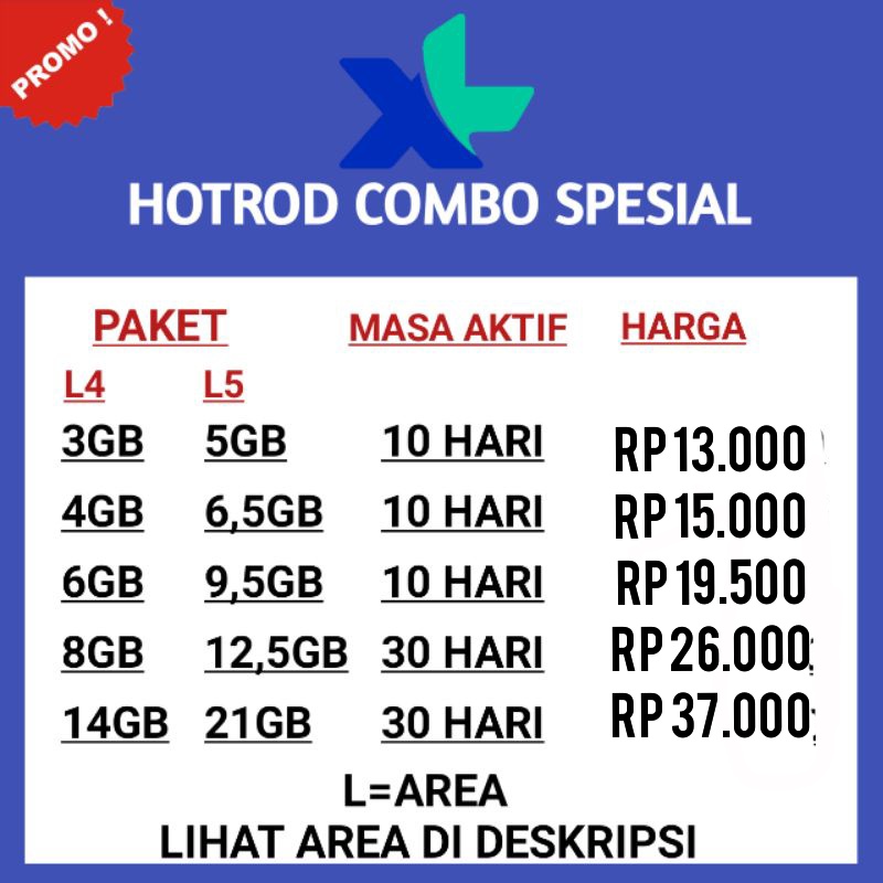 Paket Data XL Hotrod Combo Spesial (INJECT)