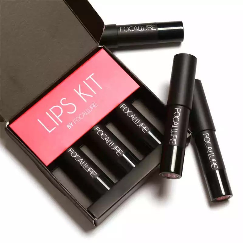 (READY&amp;ORI) Focallure 3 Pcs Matte Lipstick Crayon Kit FA22 FA 22 Paket Ombrer Viral Lip Matten Satin Tahan Lama Waterproof