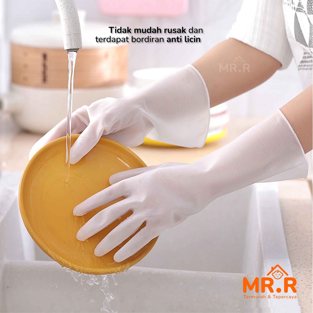 Sarung Tangan Karet Sarung Tangan Kebun Sarung Tangan Cuci Piring Anti Air Tebal Latex Rubber Glove