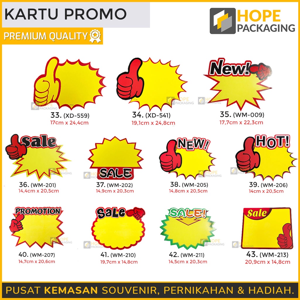 [Per 50 PCS Kartu ] Kertas Penjepit Harga Tulisan Sale SALE / Kertas Harga Promo / Kartu Promosi