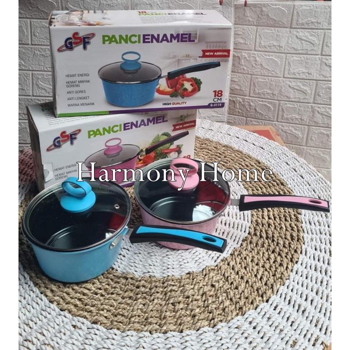 BOLDe Organic Green Sauce Pan 18 Cm + Tutup Kaca Panci Mie Saus Susu Granite Coating
