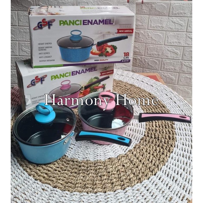 Panci Susu GSF G-4118 Saus Sauce Pan GSF G-4118 Lapisan Enamel GSF G-4118 Ukuran 18 CM