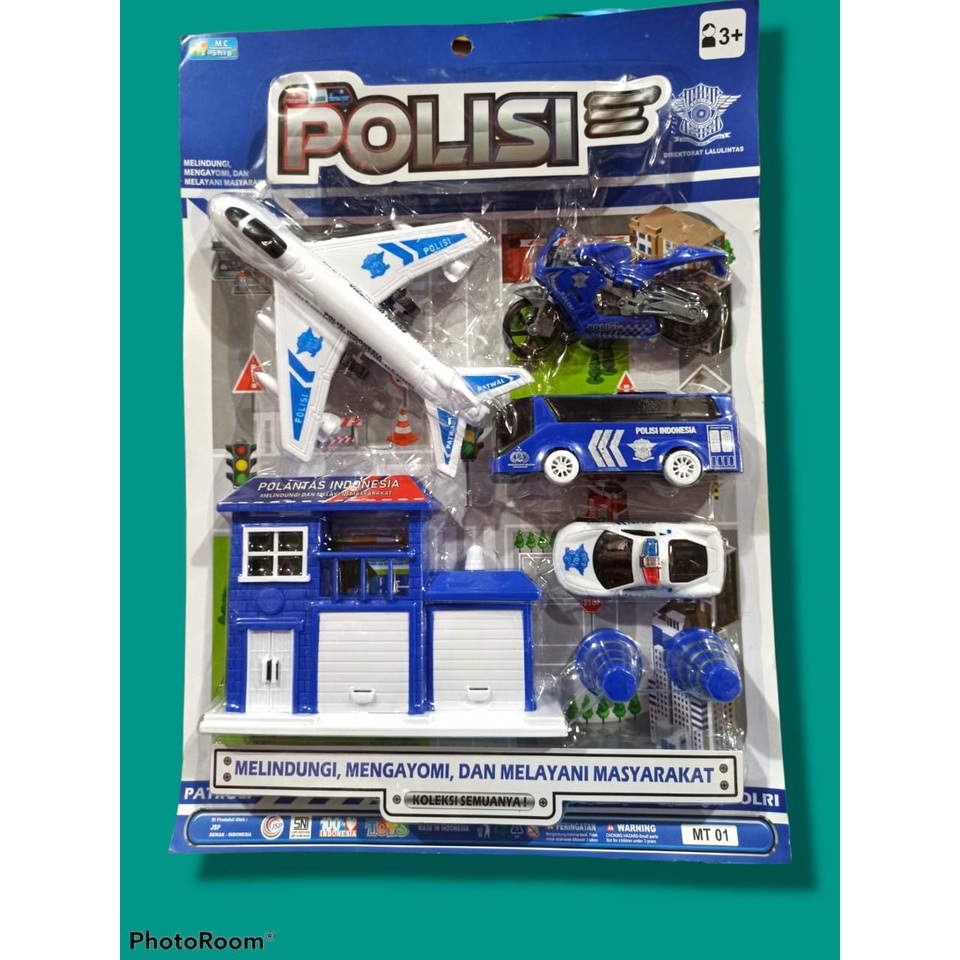 MT 01 MAINAN MINIATUR KANTOR POLISI BESERTA KENDARAANNYA
