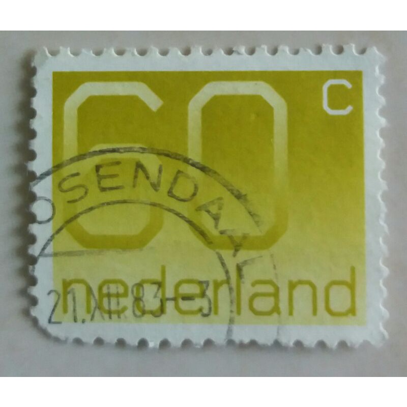 

(AA) Perangko Belanda 1981 Numeral Type 'Crouwel' 60c Used