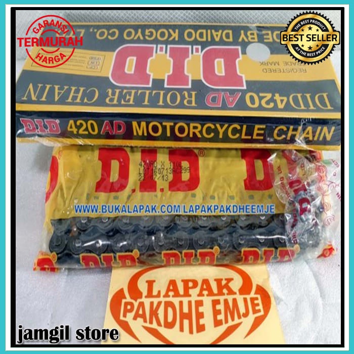 Terlaris RANTAI 420 110 DID ORIGINAL BLACK HITAM RANTE DID  420 AD 110 L CHAIN DID420AD 110 L DID NO