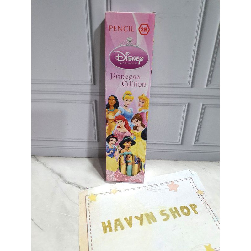 (12pc) pencil 2B kayu fancy/pensil karakter/pensil kayu murah/pensil fancy/pencil-Princess